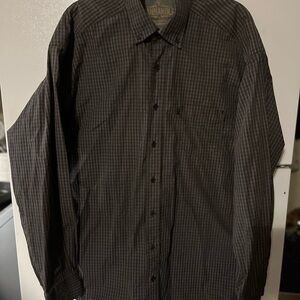 Men's‎ Charcoal Checkered Button Down Shirt